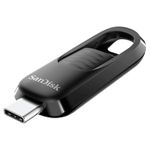 SanDisk 512GB Ultra Slider USB Type-C Flash drive, USB stick, Memory stick with fast performance, up to 400 MB/s read speeds, USB 3.2 Gen 1, Retractable Connector, Keyring, Black