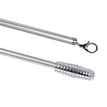 2 Pack Curtain Pull Rod with Metal Snap Push Wand for Drapery and Grommet Curtains 1/2 Inch Wide (Aluminum, 40 Inch)