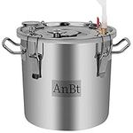 Round Brew Fermenter Homebrew Kit with Thermometer,Spigot,Lid,Stockpot Silver Brewing Equipment