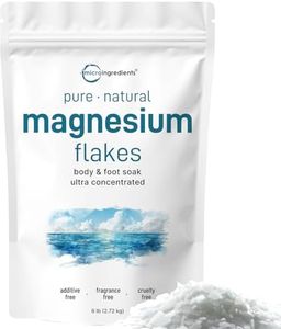 Micro Ingredients Pure Magnesium Flakes, 6lbs | Great for Foot & Body Bath Soaks | Natural Magnesium Chloride Minerals | Better Absorption Over Epsom Salt | Relaxation & Skin Hydration Support