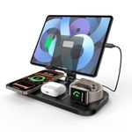 Wireless Charger for Apple, 4 in 1 Wireless Charger for Apple Charging Station for iPhone 16/17/15/14/13/12/11, Charging Dock for iWatch 10/9/8/7/6/5/SE/4/3, AirPods 4/3/2/Pro, Charge for iPad