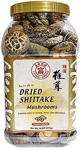FUYUKI Dried Mushrooms Dried Shiitake Mushrooms Dehydrated Mushrooms 16 oz., 4-5cm Premium Top Grade Shiitake Mushrooms Wild Grade AAA Natural Grown Mushroom