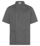 Proluxe Professional Chef Jacket - Short Sleeve - Unisex - Modern Fit - White & Black Available - Sizes XS to 4XL (XS, Grey)