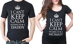 Silk Road Tees Dad Maternity t-Shirt Couple Future dad mom Set t-Shirts Pregnancy Baby Shower Men XL - Women Medium Black