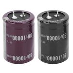 Filter Coupled Power Amplifiers2 Pcs 60V 10000μF Aluminium Electrolytic Capacitor 105℃ 35x50mm Cylindrical Capacitor for Filter Coupled Power Amplifiers