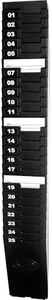 Lathem Expanding Time Card Rack for 7" Cards, 25 Pockets, Black Plastic, Mounting Hardware (25-7EX)