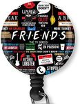 Friends TV Series Quotes Retractable ID Card Badge Holder with Alligator Clip, Name Nurse Decorative Badge Reel Clip on Card Holders