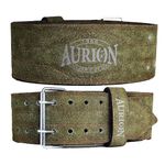 Aurion by 10 club Suede Leather Weight Lifting Gym Belt | Powerlift Gym Belt for Workouts | Professional Heavy Weightlifting Belt - Olive Green (XL)