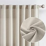 jinchan Linen Curtains 90 Inches Lo
