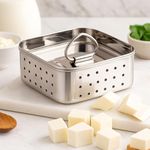 Homeze Paneer Maker Stainless Steel – Paneer Press Mould with Lid, 550ml Paneer Strainer Box, Tofu Press Machine for Fresh Homemade Tofu or Paneer (13 x 13 x 5 Cm)