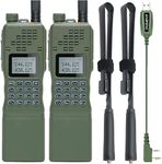 2 Pack Baofeng AR-152 Ham Radio 10W Long Range Rechargeable Handheld UHF VHF Dual Band Two Way Radio with Tactical Antenna and Programming Cable walkie talkies Full Set