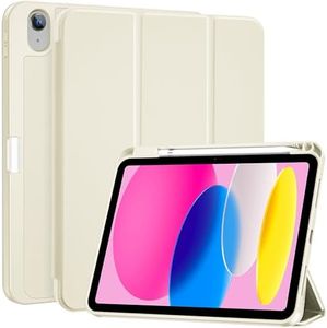 ProCase for iPad (A16) 11th Generation 11 Inch 2025/ iPad 10th Generation 10.9 Inch 2022 Case with Pencil Holder, Hybrid Cover with Soft TPU Back, Supports Touch ID, Auto Wake/Sleep -Beige