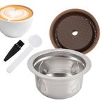 Reusable Pods for Nespresso Vertuo Next/Pop/Plus, 230ml Stainless Steel Refillable Coffee Capsule – Food-Grade Large Capacity Reusable Pod Set for Home & Office