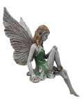 G&H Decor - 20cm Winged Elf Sitting My Fairy Garden - Flower Fairy Garden Statue - Weather Resistant Highly Detailed Fairy Garden Accessories Outdoor - Fairy Gifts – Garden Fairies Outdoor Statues