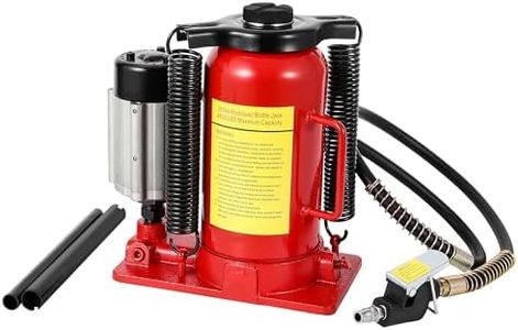 20 Ton Air Hydraulic Bottle Jack, Pneumatic Hydraulic All Welded Bottle Jack w/Manual Hand Pump and Handle, Heavy Duty Car Pickup Truck RV Auto Repair Lift, 40000 Lbs, Red