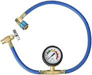 EASYUSE R134A AC Refrigerant Charge Hose,Ac Recharge Hose with Gauge Extra Long 24 inch Hose,r134a Charging Hose with Gauge fits for Car AC Air Conditioning Refrigerant