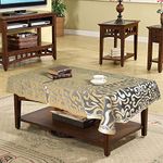 Kuber Industries Artcam Design Cotton 4 Seater Center Table Cover 60"x40" (Golden)