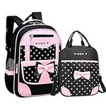 School Bags for Girls,2Pcs Bowknot 