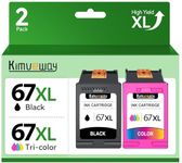 Kimveway Compatible 67XL Ink Cartridges Replacement for HP 67 Ink Cartridges for HP Ink 67 for HP 67 for Envy 6055 6000 6052;for DeskJet 2700 2755 2742e;for Plus 4100 4155 Pro 6455 6452 6400 Printer