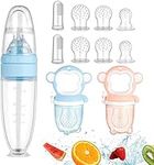 LEADSTAR Baby Fruit Feeder Fresh Food Feeder, Infant Fruit Pacifier Teething Toy Teether, Includes 3 Different Sized Silicone Pouches for Newborn