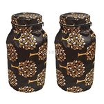 Shinzo Cotton Washable Brown Color Designed LPG Gas Cylinder Cover with Dustproof (Pack of 2, Coffee Tree)