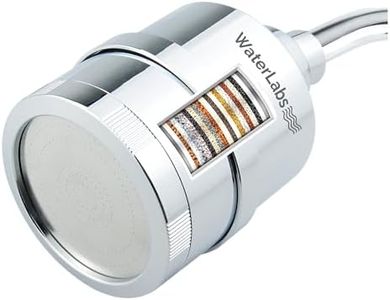 WaterLabs HL-40-1 Shower Head Filter for Hard Water Softening & Chlorine Removal | High-Efficiency Hardness Filter | Silver Finish | For Healthier Hair & Skin