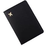 YYGOJOY Passport Holder Cover, PU Leather Passport Holder Travel Wallet Organiser for Credit Card, Money, Boarding, Passport, Boarding Passes for Women Men (Black)