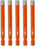 BGTEC Dry Diamond Drill Bits 5pcs 5/16" with Quick Change Hex Shank Granite Marble Porcelain Tile Ceramic