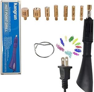 Hotfix Rhinestone Setter Applicator Hot Fix Wand Kit Tool Set with 7 Different SIzes Tips, Hot Fixed Wand Kit for Crafts Shoes Clothes Fabric Clothing ((black))
