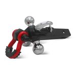 Trailer Hitch Ball Mount with Tow Shackle for Heavy Duty Trucks, SUVs, and Cars, Multifunctional Hitch Mount Fits 2Inch Hitch Receiver