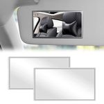 ADERTOS 2 PCS Auto Sun Visor HD Makeup Mirror, Self-Adhesive Car Vanity Mirror Universal Car Interior Cosmetic Mirror Stainless Steel Car Visor Mirror for Car Truck SUV Rear View Seatback Mirror