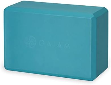 Gaiam - Bloque de Yoga de Apoyo Libre de látex EVA Superficie Suave Antideslizante para Yoga, Pilates, meditación, 05-61714, Azul Intenso.