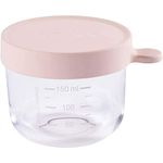 Beaba - Glass Conservation Jar - Airtight Baby Food Storage Container with Graduation Measuring Scale - Heat and Thermal Shock Resistant - 150 ml - Pink