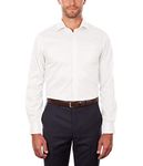 Van Heusen Men's Dress Shirt Regular Fit Flex Collar Stretch Solid, White, 18.5" Neck 36"-37" Sleeve