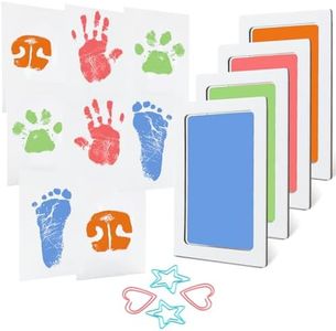 4-Pack Baby Inkless Hand and Footprint Kit Paw Nose Print Kit for Dogs Cats Pets Clean Touch Ink Pad for Baby Pets Newborn Keepsake Mess-Free Ink Pad