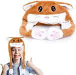 Light Autumn Bunny Hat with Moving Ears - Bunny Hats With Led Lights - Soft Comfort, And Versatile Fit For All Ages - Perfect Fun Animal Hat For Kids And Adults 19 inch