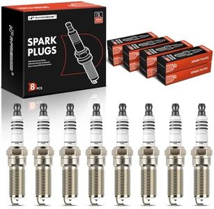 A-Premium Iridium Platinum Spark Plugs Compatible with Chevrolet Silverado 1500, 2500/3500 HD, Tahoe, Camaro, Suburban, Corvette & GMC Sierra 1500, Yukon, Yukon XL & Cadillac Escalade, Pack of 8