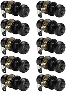 Haidms 10 Packs Black Interior Door Knob, Matte Black Door Knob Interior Privacy, Black Bedroom Door Knobs, Black Door Knobs Interior Bulk, Indoor Guest Door Knob(Matte Black)
