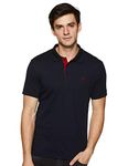 Van Heusen Men Athleisure Ultra Soft Polo Regular Fit T-Shirt-Short Sleeve, Textured_60033_Navyblue_Xxl