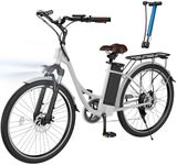 Finbike U2 Electric Bike Adults, 26 inch City Electric Bicycle with Removable Battery, 75KM Range & 20MPH, 5 Speed Modes, 3 Working Modes, Dual Shock Absorber and Shimano 7-Speed Gearing