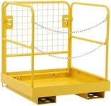 Forklift Safety Cage 36x36 Inch Forklift Man Basket for Aerial Jobs Folable Heavy Duty Steel Forklift Work Platform,Yellow