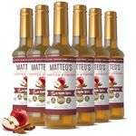 Matteo's Barista Style Sugar-Free Coffee Syrup, Apple Spice Flavor, Zero Calories and Sugar, Keto Friendly, Ideal for Lattes, Cappuccinos, Espresso, Americano, Indulgent Taste 25.4 Oz, 6-Pack