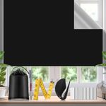 Ninmaofly Portable Blackout Blind for Bedroom, 100% Blackout Material, 400x145cm Travel Blackout Blind, Easy to Stick on Blackout Blinds for Windows, Cut at Will (Black-145 * 400cm)