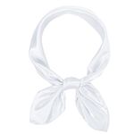 American Trends Women Silk Feeling Scarf Satin Head Scarves Square Satin Scarf Wrap Neck Scarf Lightweight Silk Like Bandana, 04 White, One Size