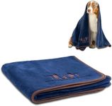 The Wagging Tailor Dog Towel XL 130cm x 70cm (600 GSM) - Luxury Microfibre Dog Towels for Drying Dogs Large & Small (Blue - 1 Pack)