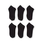 12 Pairs Men's Ankle No Show Socks - Polyester and Spandex - Black or White (9-11,