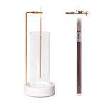Ceremony Incense Holder,Upside-Down Ceramic Incense Burner with Glass Ash Catcher for Meditation Yoga Spa Relaxation Aesthetic Room Decor and House Warming Gifts New Home (Upside-Down+Glass Bottles)