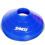 Synco Disc Plastic Space Marker | Agility Soccer Cones | Cones Marker for Training, Football, Kids, Ground Marking, Sports, Field with Carry Bag (2 inches, Multicolor) (Set of 10)