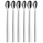 Wmf Stainless Steel Nuova Long Cocktail Spoon Set, 22Cm, Pack of 6, Silver