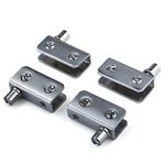 Pack-of-4 Glass Door Hinges 90°Pivot Hinge, Glass No Drilling, Stainless Steel, Fit 5-8mm Glass